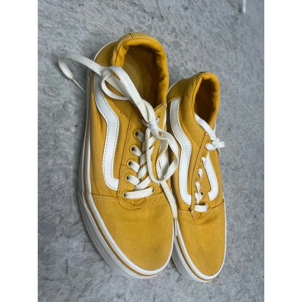 Vans Ward Low Top Mustard Yellow Canvas Skate Shoes Womens 7.5 500714